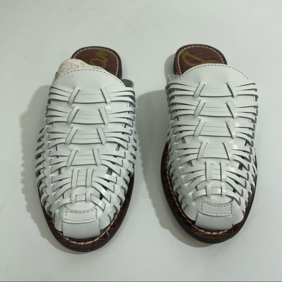 NWOT SAM EDELMAN Keelyn Harauche Mule leather white size 7 mule slip on - Picture 9 of 9